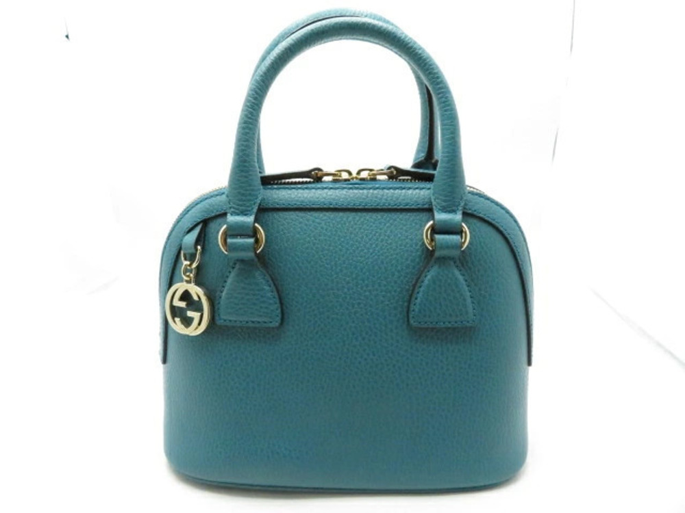 Gucci Shoulder Bag Alma Embossed Leather Green